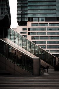 Low angle view of train on railroad station platform