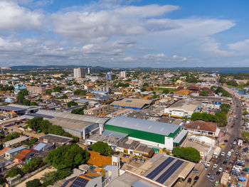 Aerial view of the city of santarèm in the state of parà in brazil