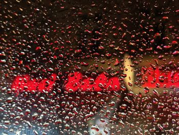 Full frame shot of wet glass window