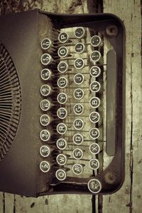 Close-up of typewriter