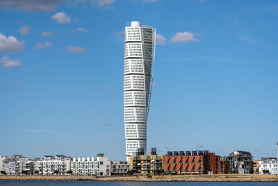 The turning torso in malmo, sweden, on a sunny day