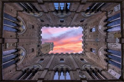 Low angle view of historic building against sky