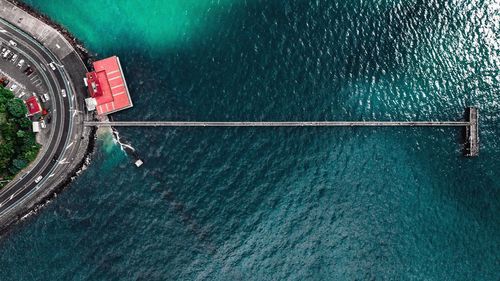 High angle view of sea