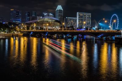 Illuminated city at night