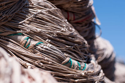 Close-up of fishing nets outdoors