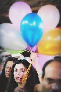 Close-up of multi colored balloons