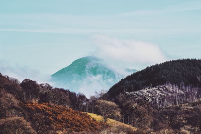 Scenic view of mountains against sky