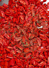 Full frame shot of red chili peppers