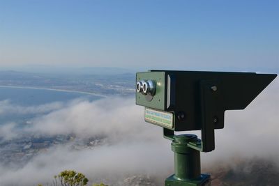 Lookout against mountain and sky