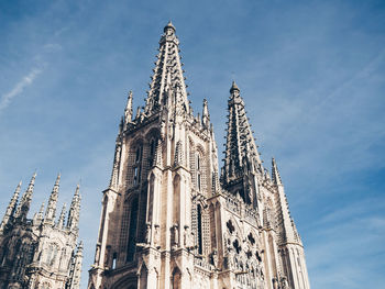 Low angle view of temple building against sky