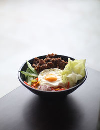 Close-up of food in plate on table