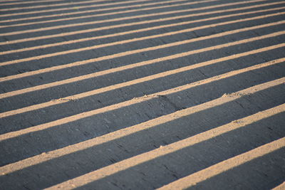 High angle view of zebra crossing on road