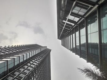 Low angle view of modern buildings against sky