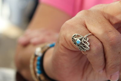 Close-up of woman hand