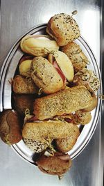 Close-up of bread in plate