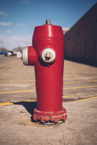 Close-up of fire hydrant against sky