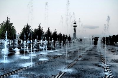 Panoramic shot of trees against sky during winter