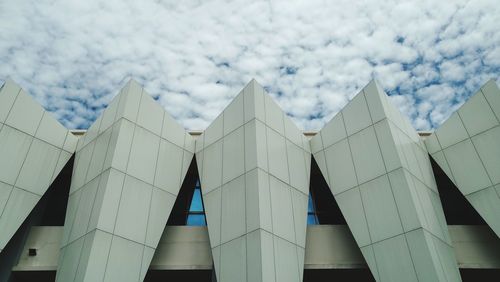 Low angle view of modern building against sky