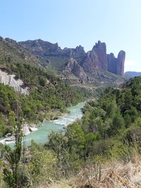 Scenic view of landscape against clear sky