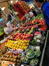 Full frame of fruits for sale