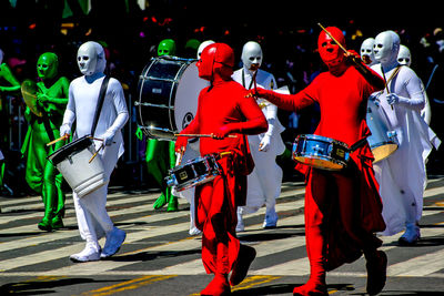 Close-up of red wall