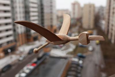 Close-up of wooden toy