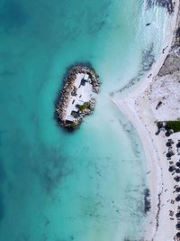 High angle view of beach