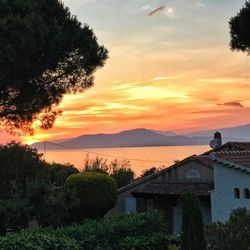 Scenic view of sea during sunset