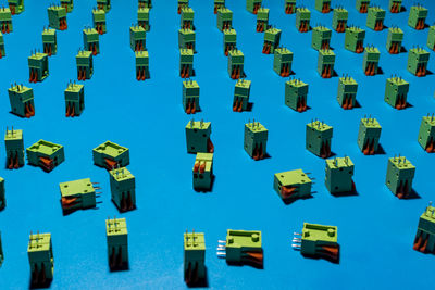 High angle view of toy blocks