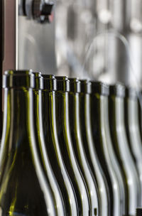 Close-up of wine bottles