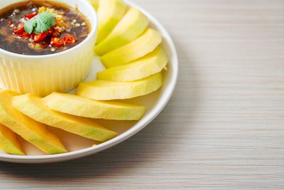 Close-up of food in bowl on table