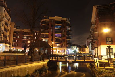 Illuminated street light at night