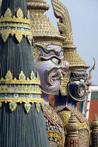 Low angle of religious figure in asian culture