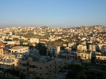 Panoramic view of the city of jerusalem at sunrise