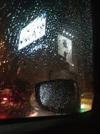 Wet glass window in rainy season