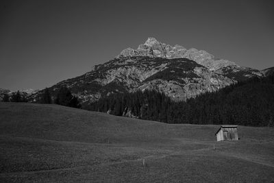 Scenic view of mountains against clear sky