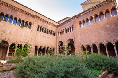 Low angle view of historical building against clear sky