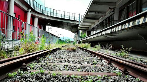 Railroad tracks against sky