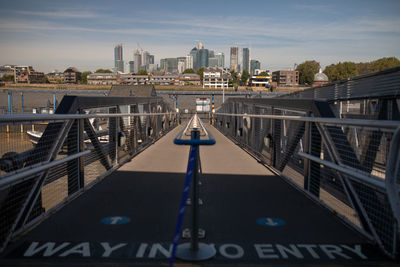 View of bridge over river in city