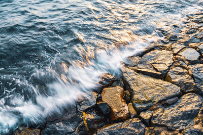 Scenic view of sea waves