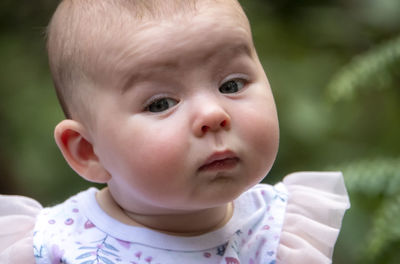 Close-up portrait of cute baby girl