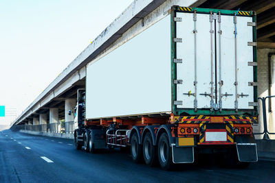 Built structure on road against clear sky