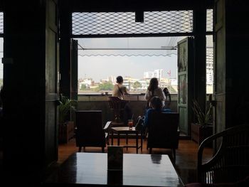 People sitting in restaurant