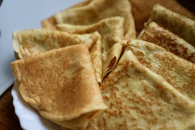 High angle view of bread on plate