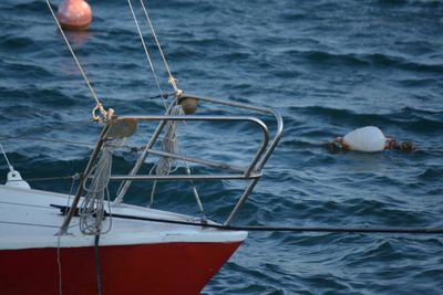 High angle view of boat in sea