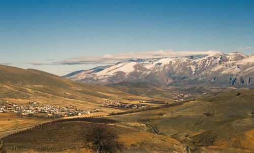 Scenic view of mountains against sky