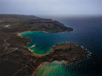 High angle view of sea against sky