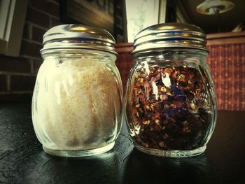Close-up of food on table