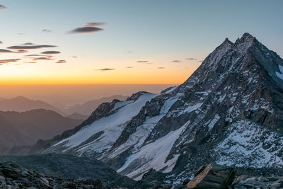 Portjenhorn, pizzo d'andolla in the weissmies group. seen from zwischenberg pass near weissmies peak