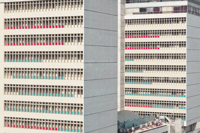 Low angle view of modern building in city